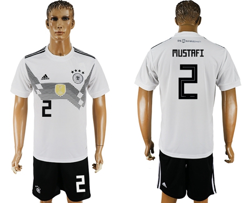 Germany #2 Mustafi White Home Soccer Country Jersey